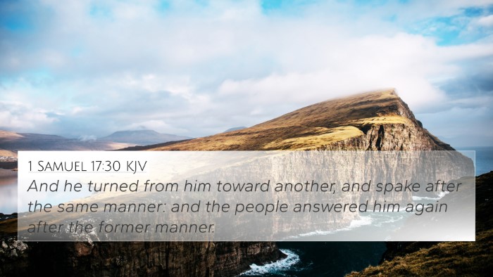 1 Samuel 17:30 Explained