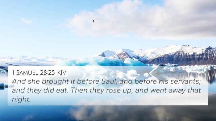 1 Samuel 28:25 Explained