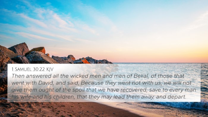 1 Samuel 30:22 KJV Bible Verse Image