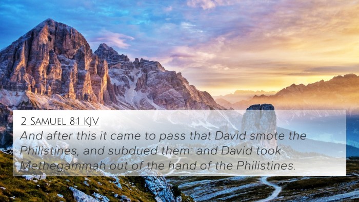 2 Samuel 8:1 KJV Bible Verse Image
