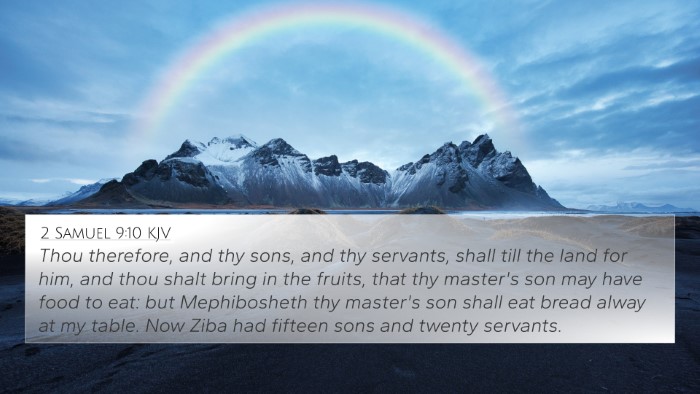 2 Samuel 9:10 KJV Bible Verse Image