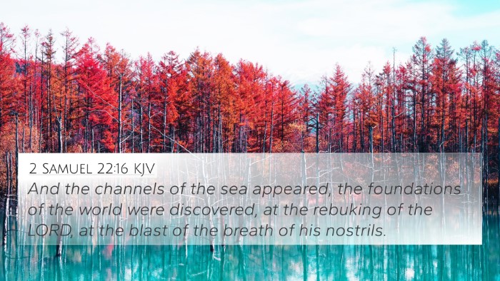 2 Samuel 22:16 KJV Bible Verse Image