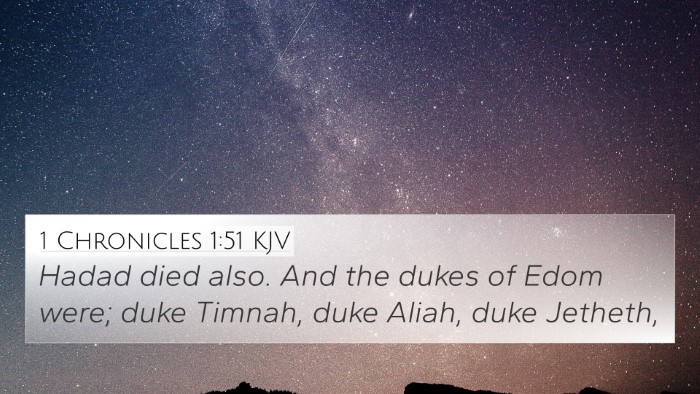 1 Chronicles 1:51 KJV Bible Verse Image