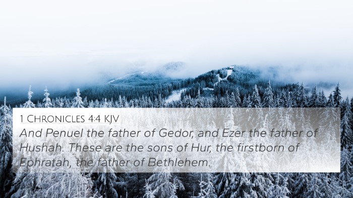 1 Chronicles 4:4 KJV Bible Verse Image