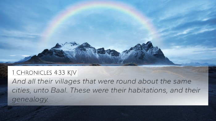 1 Chronicles 4:33 KJV Bible Verse Image