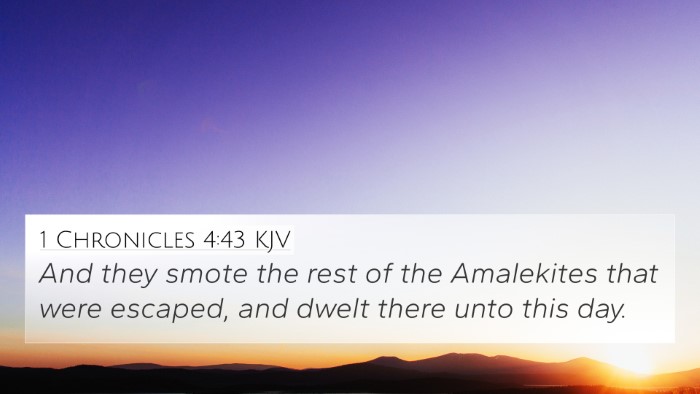 1 Chronicles 4:43 KJV Bible Verse Image
