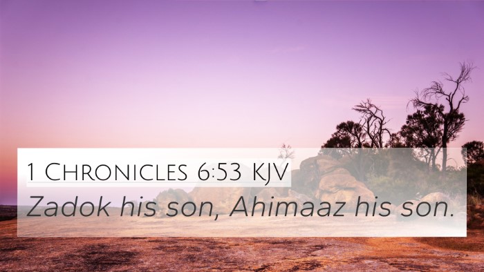 1 Chronicles 6:53 KJV Bible Verse Image