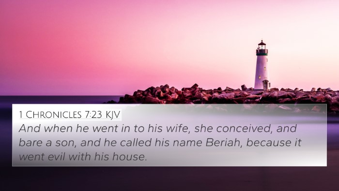 1 Chronicles 7:23 KJV Bible Verse Image