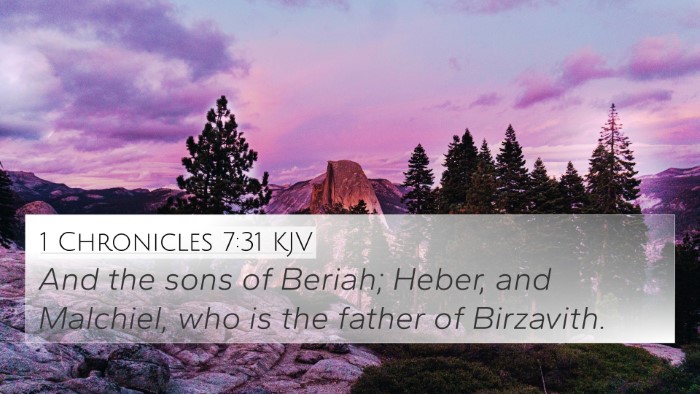 1 Chronicles 7:31 KJV Bible Verse Image