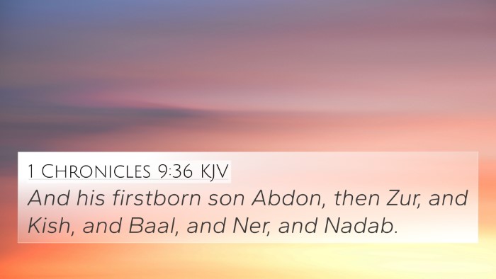 1 Chronicles 9:36 KJV Bible Verse Image