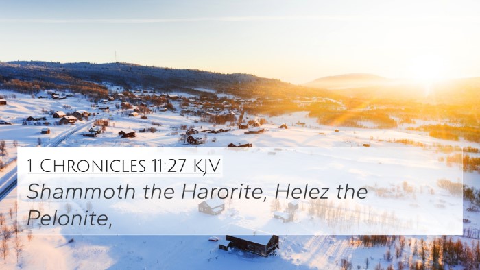 1 Chronicles 11:27 KJV Bible Verse Image