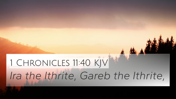 1 Chronicles 11:40 KJV Bible Verse Image