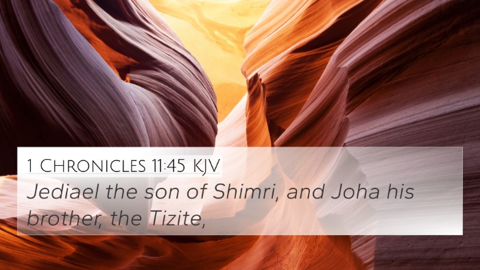 1 Chronicles 11:45 KJV Bible Verse Image