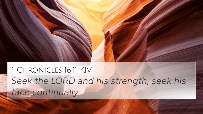 1 Chronicles 16:11 KJV Bible Verse Image