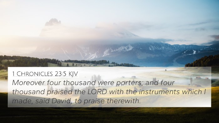 1 Chronicles 23:5 KJV Bible Verse Image
