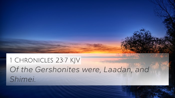 1 Chronicles 23:7 KJV Bible Verse Image