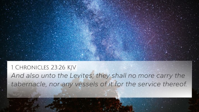 1 Chronicles 23:26 KJV Bible Verse Image