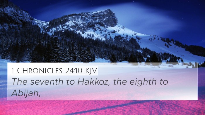 1 Chronicles 24:10 KJV Bible Verse Image
