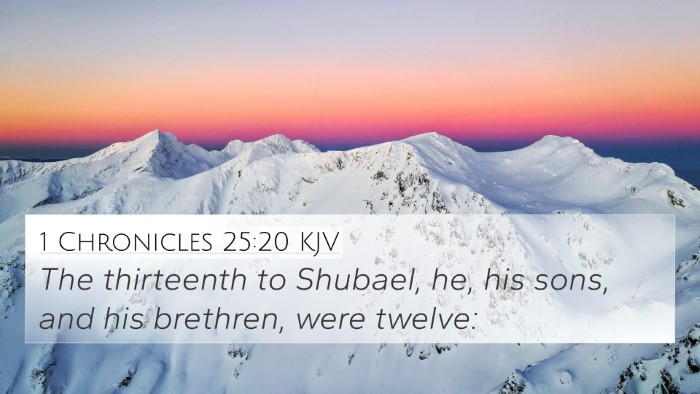 1 Chronicles 25:20 KJV Bible Verse Image