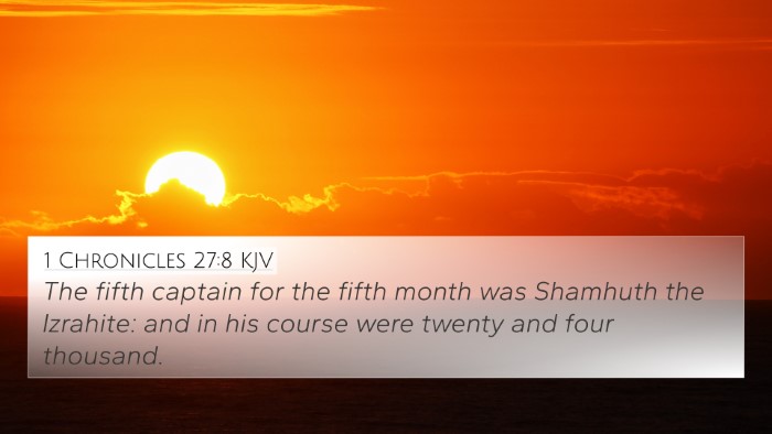 1 Chronicles 27:8 KJV Bible Verse Image