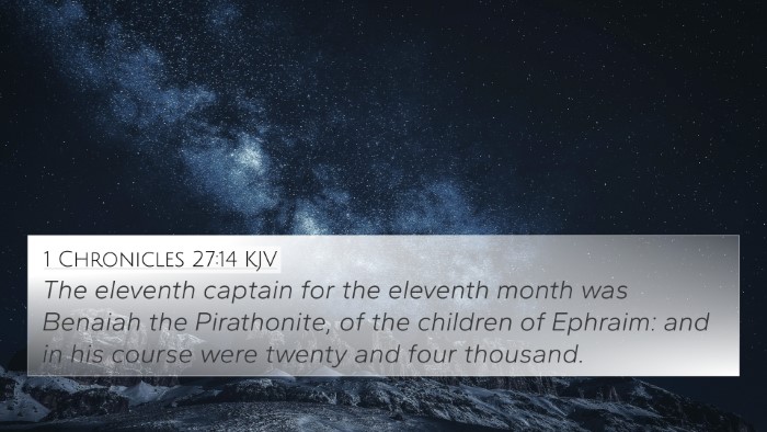 1 Chronicles 27:14 KJV Bible Verse Image