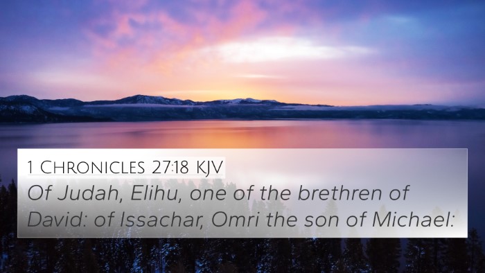 1 Chronicles 27:18 KJV Bible Verse Image