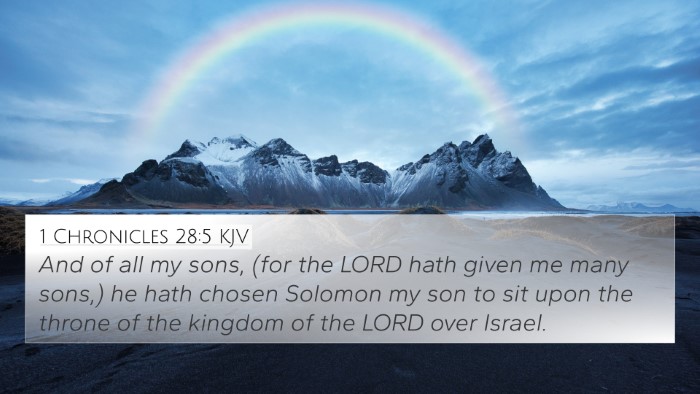 1 Chronicles 28:5 KJV Bible Verse Image