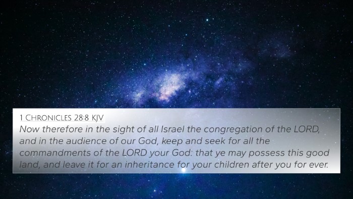 1 Chronicles 28:8 KJV Bible Verse Image