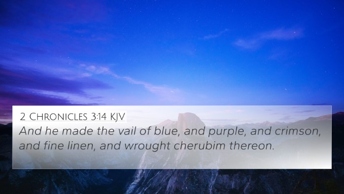 2 Chronicles 3:14 KJV Bible Verse Image