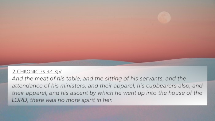 2 Chronicles 9:4 Explained