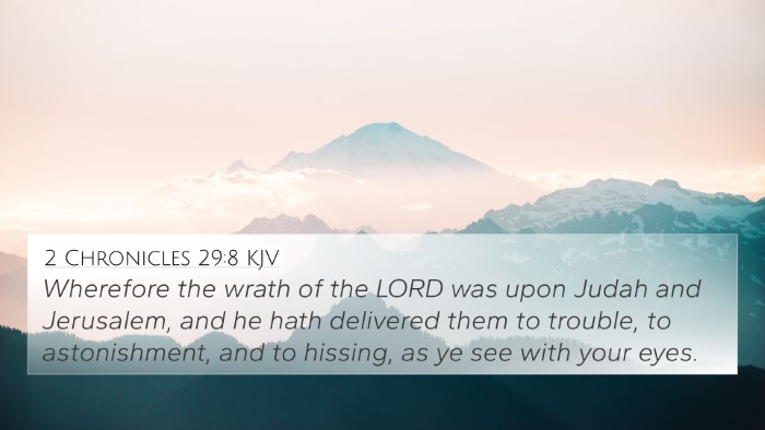 2 Chronicles 29:8 KJV Bible Verse Image