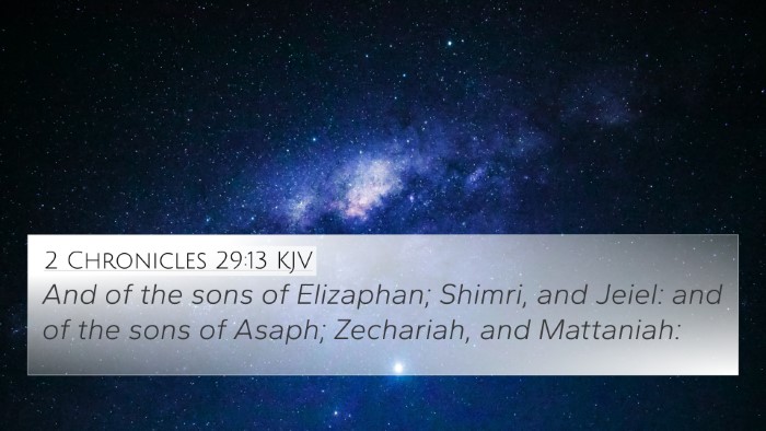 2 Chronicles 29:13 KJV Bible Verse Image