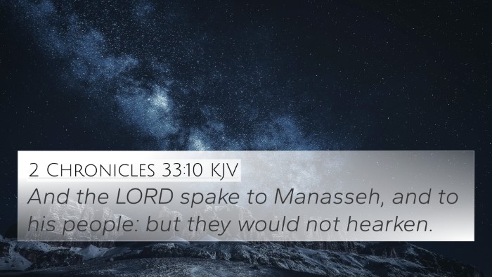 2 Chronicles 33:10 KJV Bible Verse Image