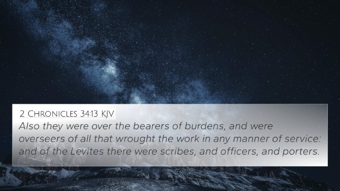 2 Chronicles 34:13 KJV Bible Verse Image