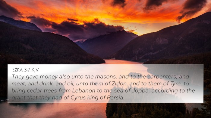 Ezra 3:7 KJV Bible Verse Image