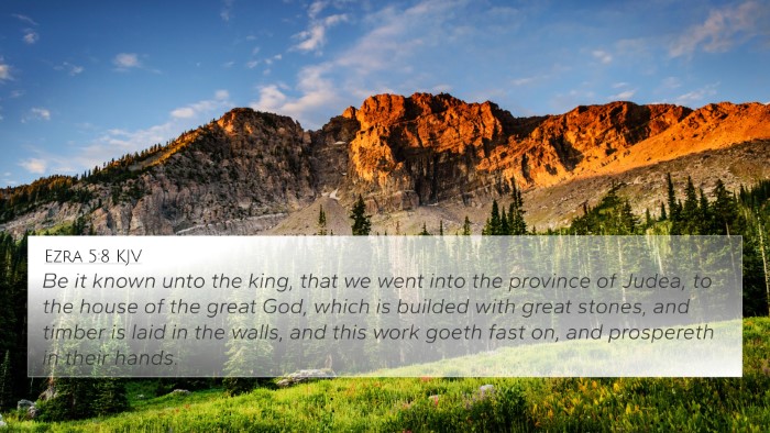 Ezra 5:8 KJV Bible Verse Image