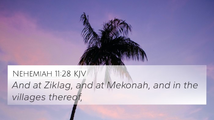 Nehemiah 11:28 KJV Bible Verse Image