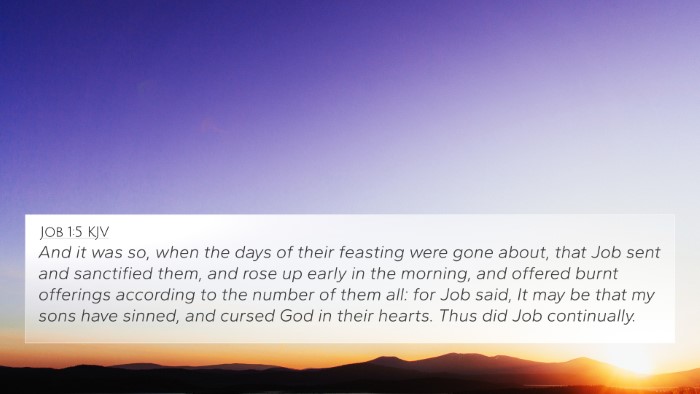 Job 1:5 KJV Bible Verse Image