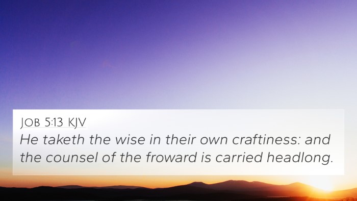 Job 5:13 KJV Bible Verse Image
