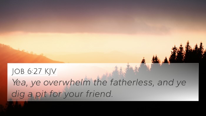 Job 6:27 Explained