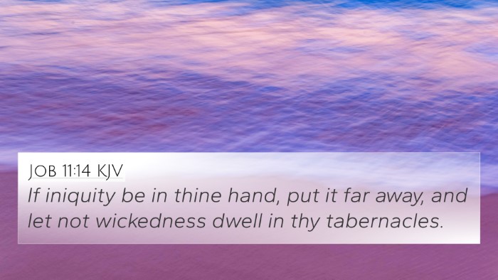 Job 11:14 KJV Bible Verse Image
