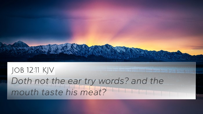 Job 12:11 KJV Bible Verse Image