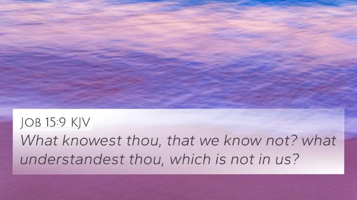 Job 15:9 Explained