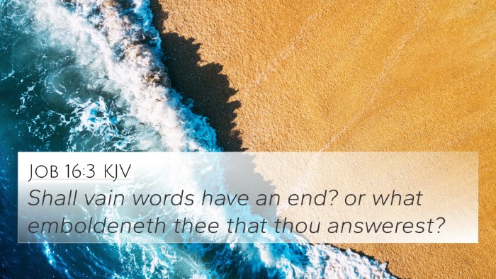Job 16:3 KJV Bible Verse Image