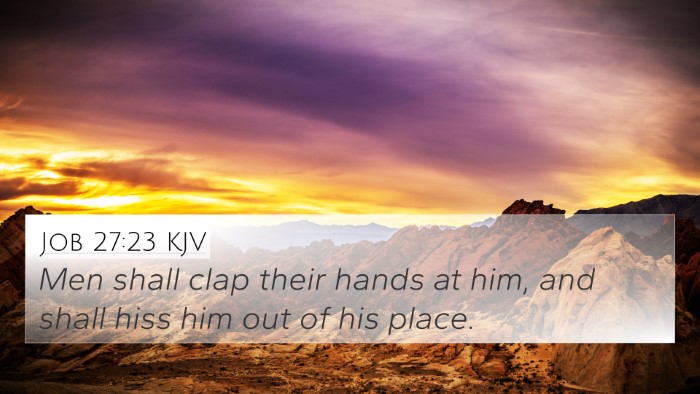 Job 27:23 KJV Bible Verse Image