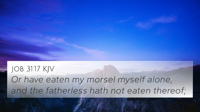 Job 31:17 KJV Bible Verse Image