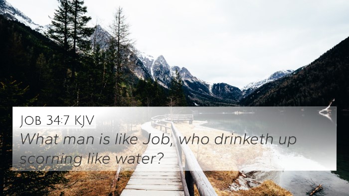 Job 34:7 KJV Bible Verse Image