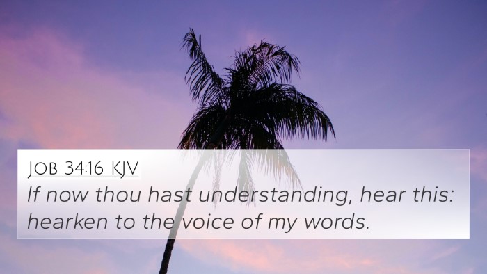 Job 34:16 KJV Bible Verse Image