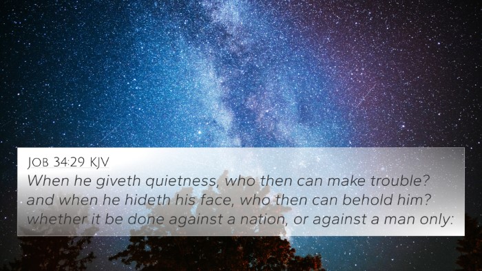 Job 34:29 KJV Bible Verse Image