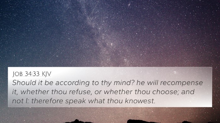 Job 34:33 KJV Bible Verse Image